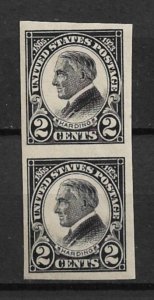 1923 Sc611 2¢ Hardin Imperf. pair MNH