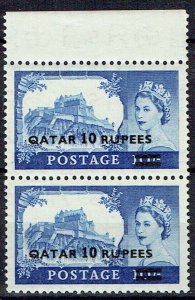 QATAR 1957 Type II 10r on 10s ultramarine - 43179