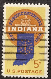 US #1308 Used F/VF 5c Sesquicentennial Indiana 1966 [B55.4.3]