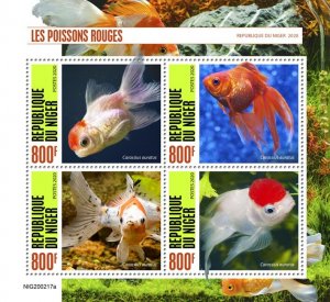 NIGER - 2020 - Goldfish - Perf 4v Sheet - Mint Never Hinged