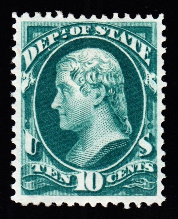 US O62 10c State Department Mint XF OG PH with PF Certificate SCV $230
