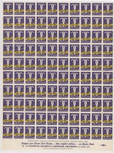 United States Easter Seal Sheets (1953) Pane of 100