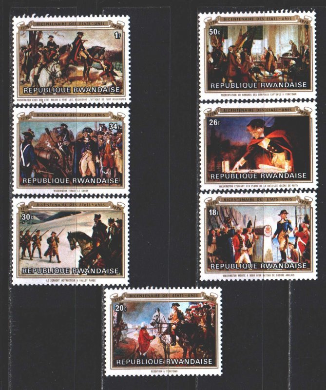 Rwanda. 1976. 783-89 of the series. Painting, paintings. MNH.