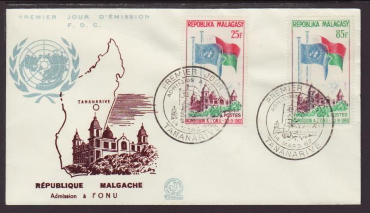 Madagascar 326-327 UN 1962 U/A FDC
