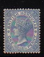 British Honduras Sc 13 1884 1d blue Victoria stamp mint