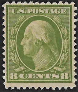 US 1908 Sc. #337 LH light green offset on gum Cat. Val. $45.00.