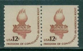 1816 12c Torch Fine MNH Dry Gum Pair