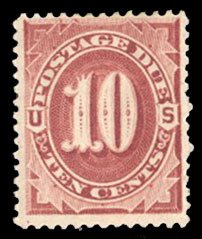 United States, Postage Dues #J26 Cat$165, 1891 10c bright claret, hinged