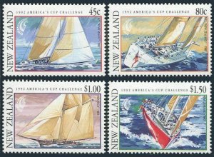 New Zealand 1085-1088,MNH.Michel 1211-1214. America's Cup Competition,1992.Yacht