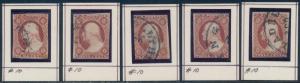 #10 (5) F // VF USED WITH DIFFERENT CANCELS CV $1,000.00 BQ9470