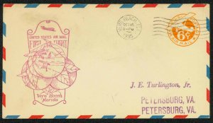 1935 FIRST FLIGHT AIR MAIL - VERO BEACH, FL TO PETERSBURG, VA - UC3 (ESP#1640)