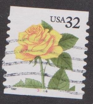 US #3054 Yellow Rose Used PNC Single plate #3344