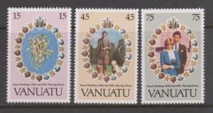 Vanuatu 1981 Royal Wedding Sc#308-310