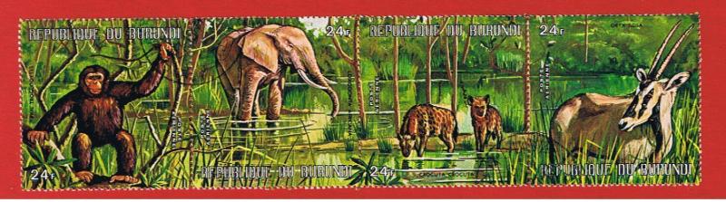 Burundi #358  VF Used strip of 4 Animals  Free S/H