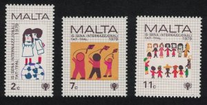 Malta Intl Year of the Child 3v 1979 MNH SG#627-629