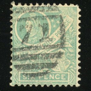 New South Wales #105 Victoria Coat of Arms 6p Postage Stamp Australia 1899 Used