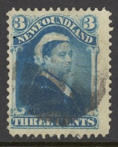 Canada Newfoundland Sc# 49 Used (a) 1880-1896 3c blue Queen Victoria