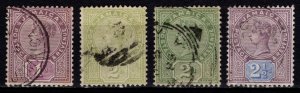 Jamaica 1889-91 Victoria Def., Set incl. color var. [Used]