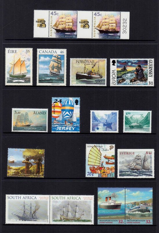 THE MARITIME HERITAGE STAMP COLLECTION / SHIPS - FOLDER (17V MNH)