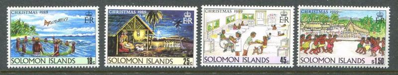 1989 Solomon Is.  Sc 653-656  Set Christmas Mint Never Hinged   (02)