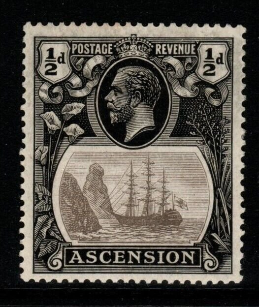 ASCENSION SG10 1924 ½d GREY & BLACK MTD MINT