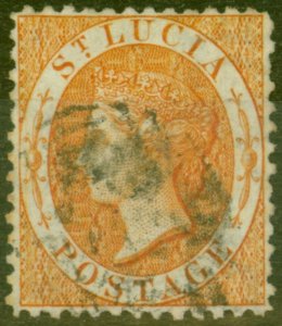 St Lucia 1864 Yellow SG12 Fine Used