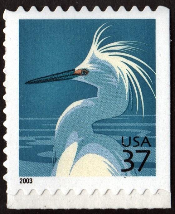 SC#3830 37¢ Snowy Egret Booklet Single (2004) SA