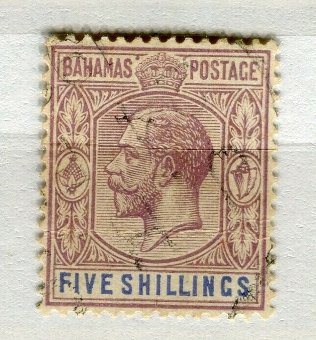 BAHRAIN; 1920s early classic GV issue fine used 5s. value