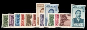 Vietnam #1-13 Cat$93 (for hinged), 1951 10c-30p, complete set, never hinged b...