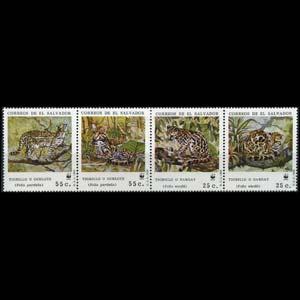 SALVADOR 1988 - Scott# 1194 WWF-Felines Set of 4 LH