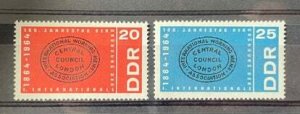 (4006) DDR 1964 : Sc# 721-722 CENTENARY FIRST SOCIALIST INTL HANDSTAMP - MNH VF