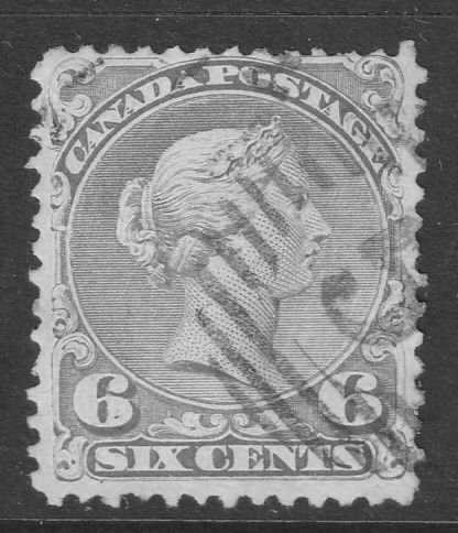 Canada Large Queen #27a Yellow Brown, Fancy Cancel L80, Clean Back  (~2021)