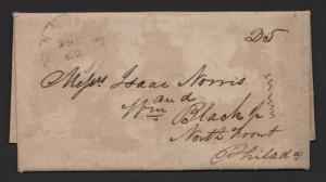 $Nashville Tenn stampless cover Dec. 26, 1823 contents