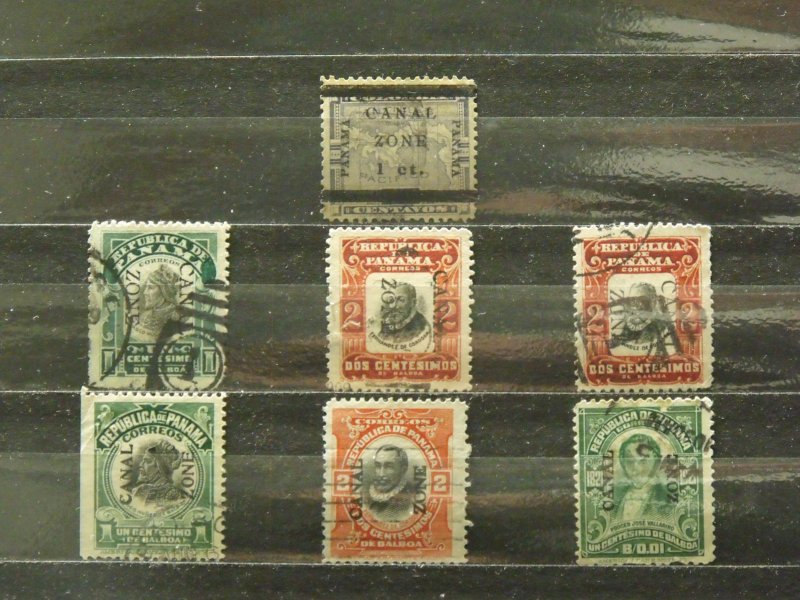 5926   Canal Zone   Used # 16c, 22, 23, 23, 31, 32, 60    CV$ 8.70