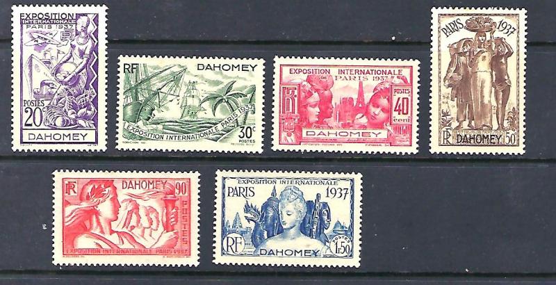 Dahomey, set, Scott #101-7,  unused, lightly hinged