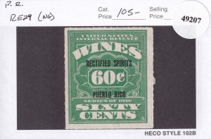 Puerto Rico: Rectified Spirits, Sc #RE29, MH (no gum) (49207)