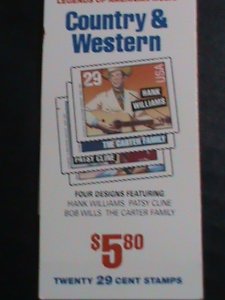 ​UNITED STATES-1993 SC# 2271-4 AMERICAN MUSIC MNH BOOKLET OF 4 STAMP VERY FINE