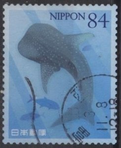 Japan 4516j (used) 84y marine life: whale shark (7/1/2021)