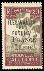 French Colonies, Wallis & Fetuna #J29 Cat$37.50, 1943 20c France Libre, never...