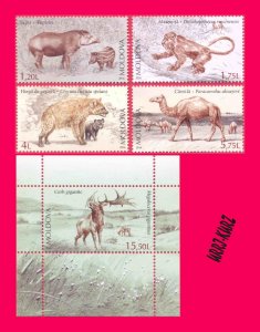 MOLDOVA 2016 Nature Fauna Lost Ancient Extinct Mammals Animals 4v+s-s Sc924-928