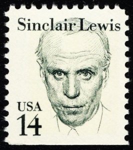 US 1856 MNH SE VF 14 Cent Sinclair Lewis Author Small Block Tagging