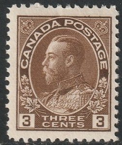 Canada 1918 Sc 108 MLH* brown wet printing