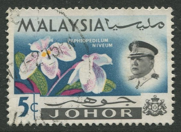 STAMP STATION PERTH Johore #171 Sultan Ismail Orchids Used 1965