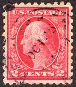 1916, US 2c, Washington, Used, Well-Centered, Sc 463