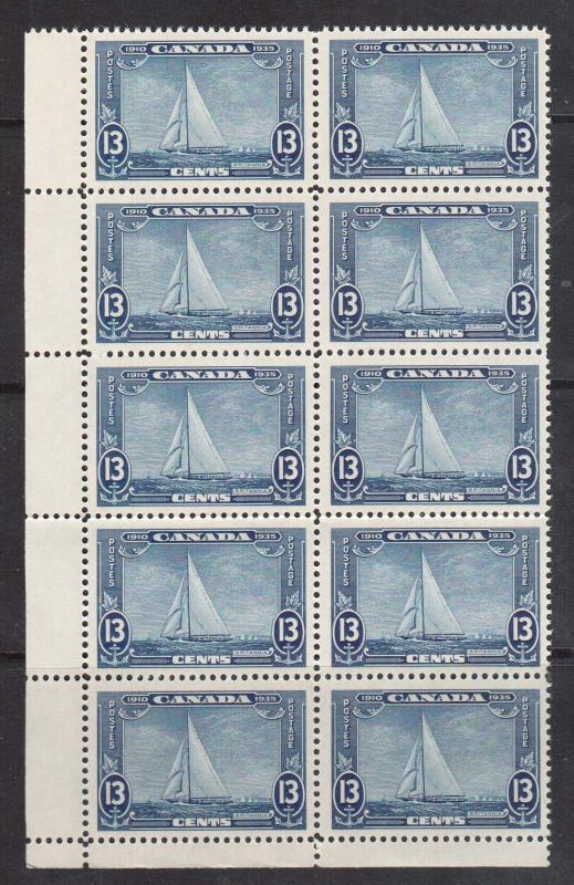 Canada #216 VF/NH Plate #2 LL Block Of 10