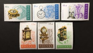 Poland 1988 #2849-54, Wholesale lot of 5, Antique Clocks, MNH, CV $9.25