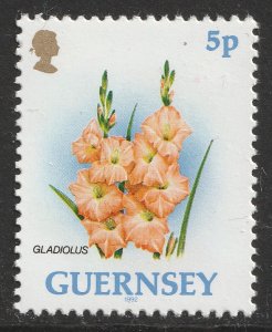 Guernsey Flowers Single Gladiolus 5p single MNH 1992