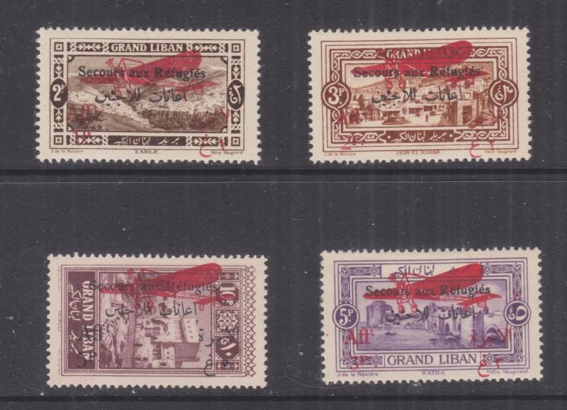 LEBANON, 1926 War Refugee Charity, Air set of 4, lhm.