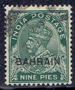 Bahrain, Scott #3; Overprinted 9p King George V, Used