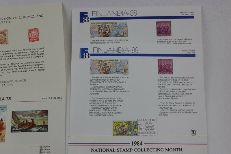 WW US Philatelic Exhibition stamp club Souvenir card sheet pages lot reprint